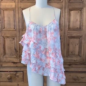 FREE PEOPLE asymmetrical floral tank